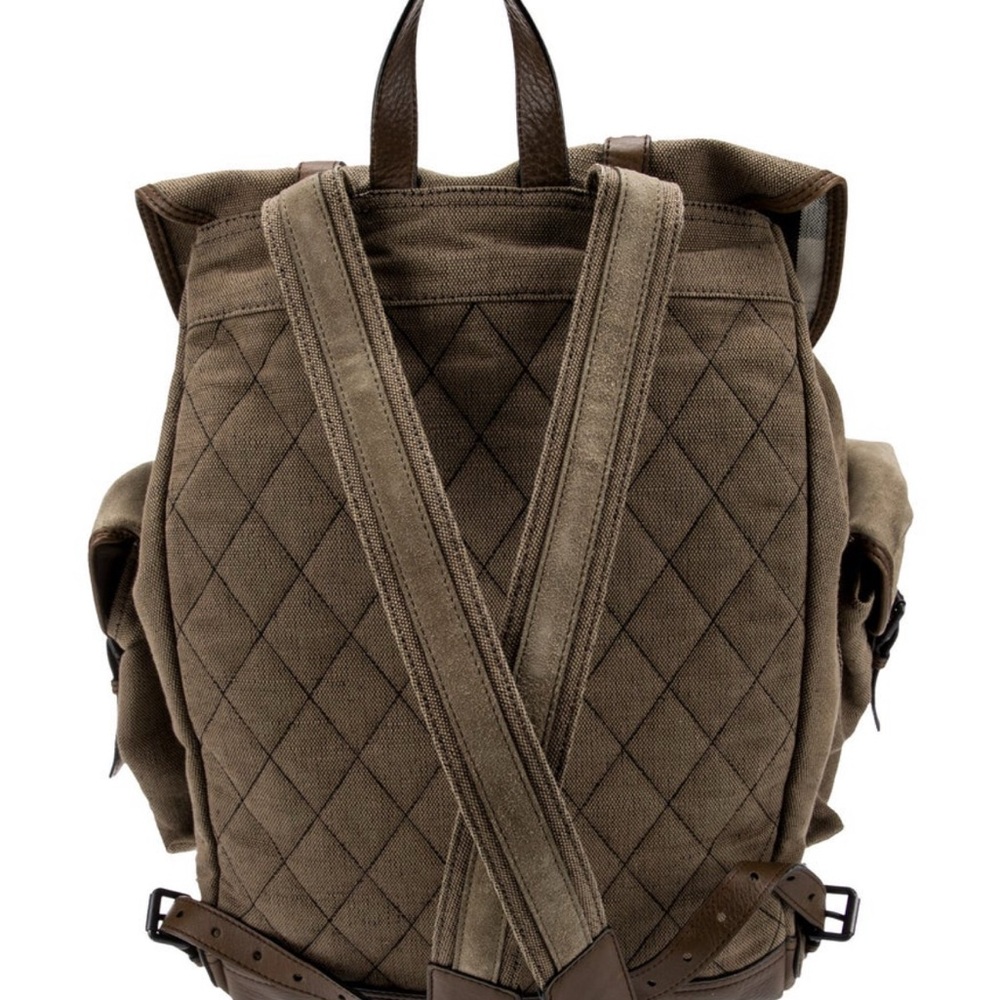Burberry -Classic Brown Canvas Backpack - Picture 11 of 16
